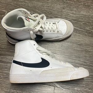 Nike Blazer high tops. Kids size 5 which is a women’s size 7